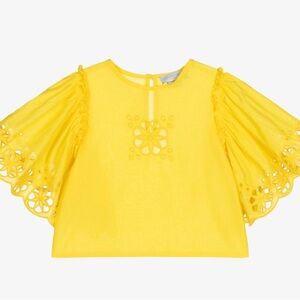 Stella McCartney Kids Yellow cotton Blouse. Size 12 NWT